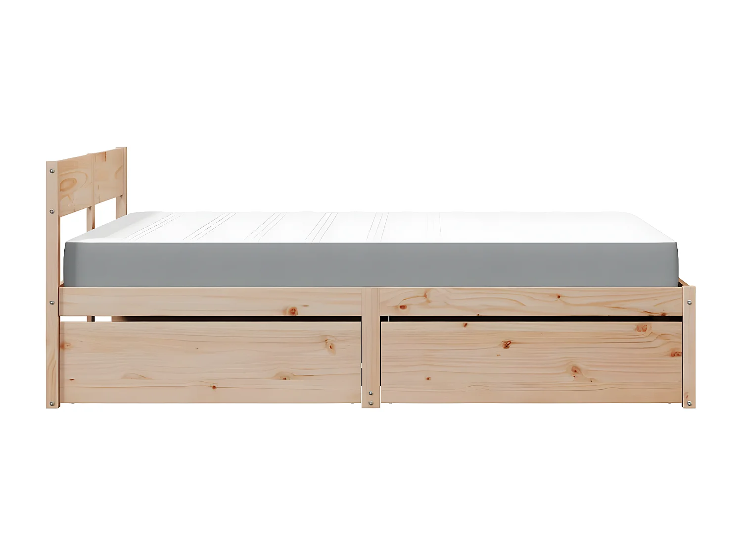 Cama com gavetas e colchão 120x200 cm madeira de pinho maciça