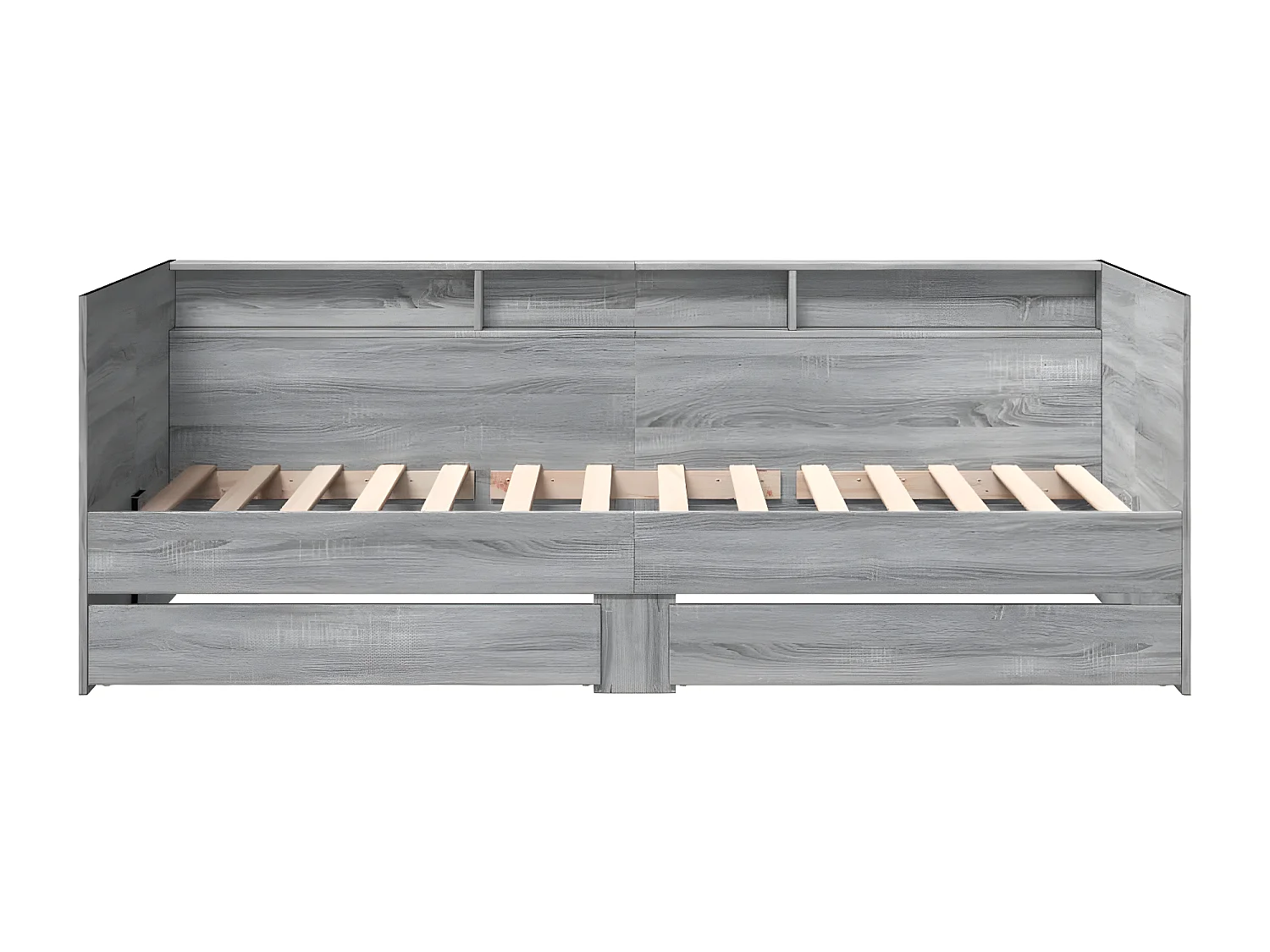 Lit de jour et tiroirs sonoma gris 100x200cm bois d'ingénierie