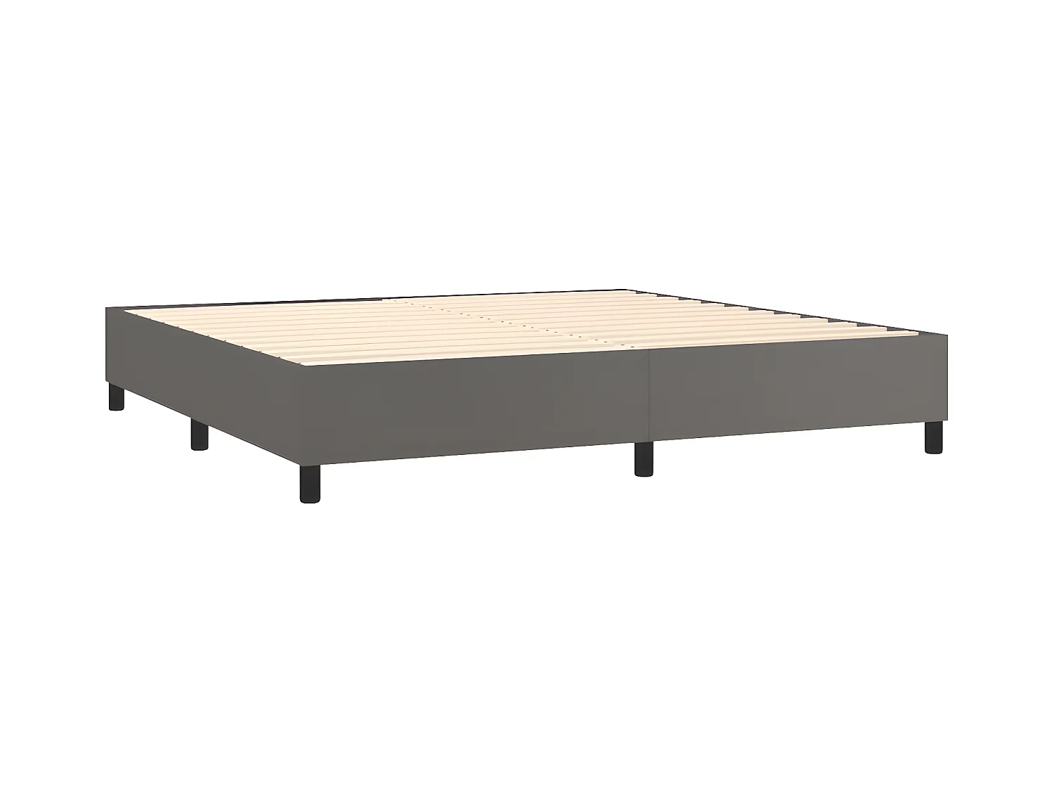 Lit à sommier tapissier avec matelas Gris 200x200 cm Similicuir
