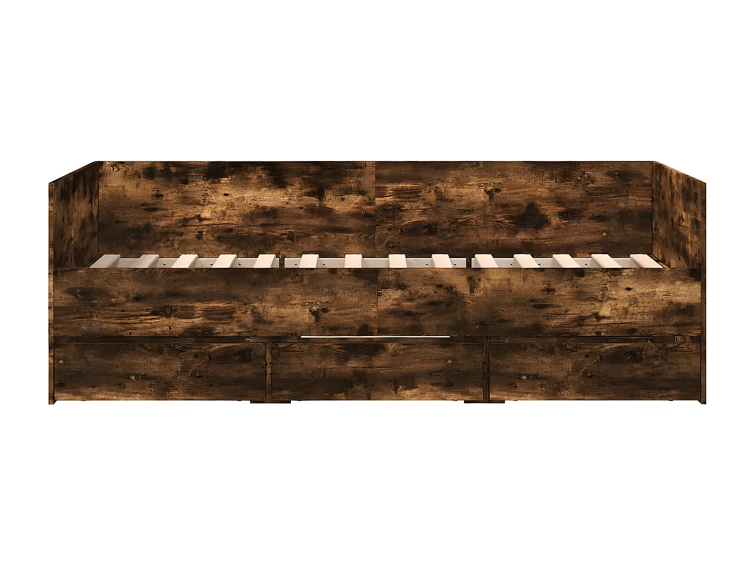 Sofá-cama com gavetas derivados de madeira carvalho fumado