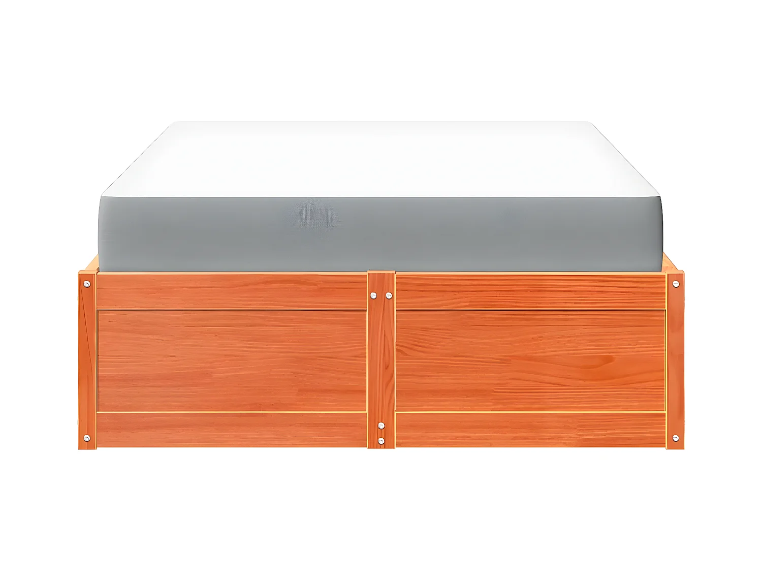 Lit avec matelas cire marron 120x200 cm bois massif de pin