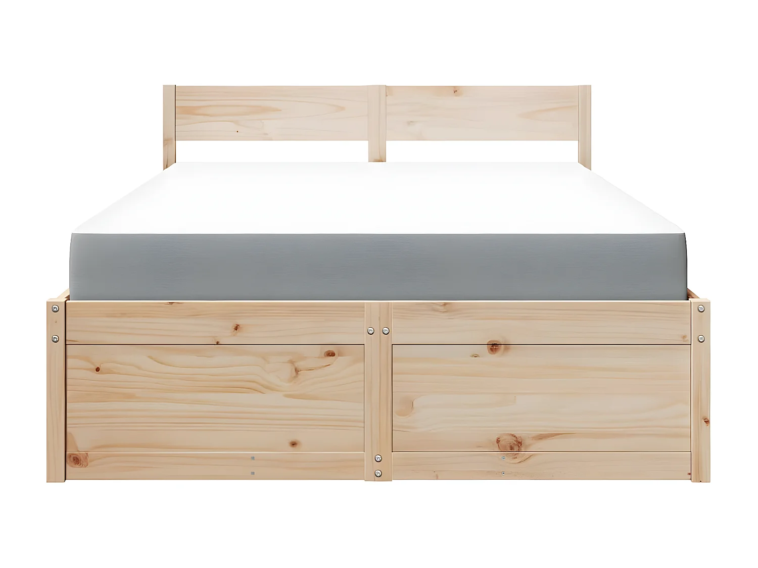 Cama com gavetas e colchão 120x190 cm madeira de pinho maciça