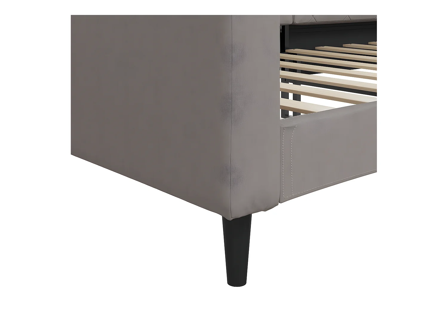 Lit de repos taupe 90x200 cm tissu