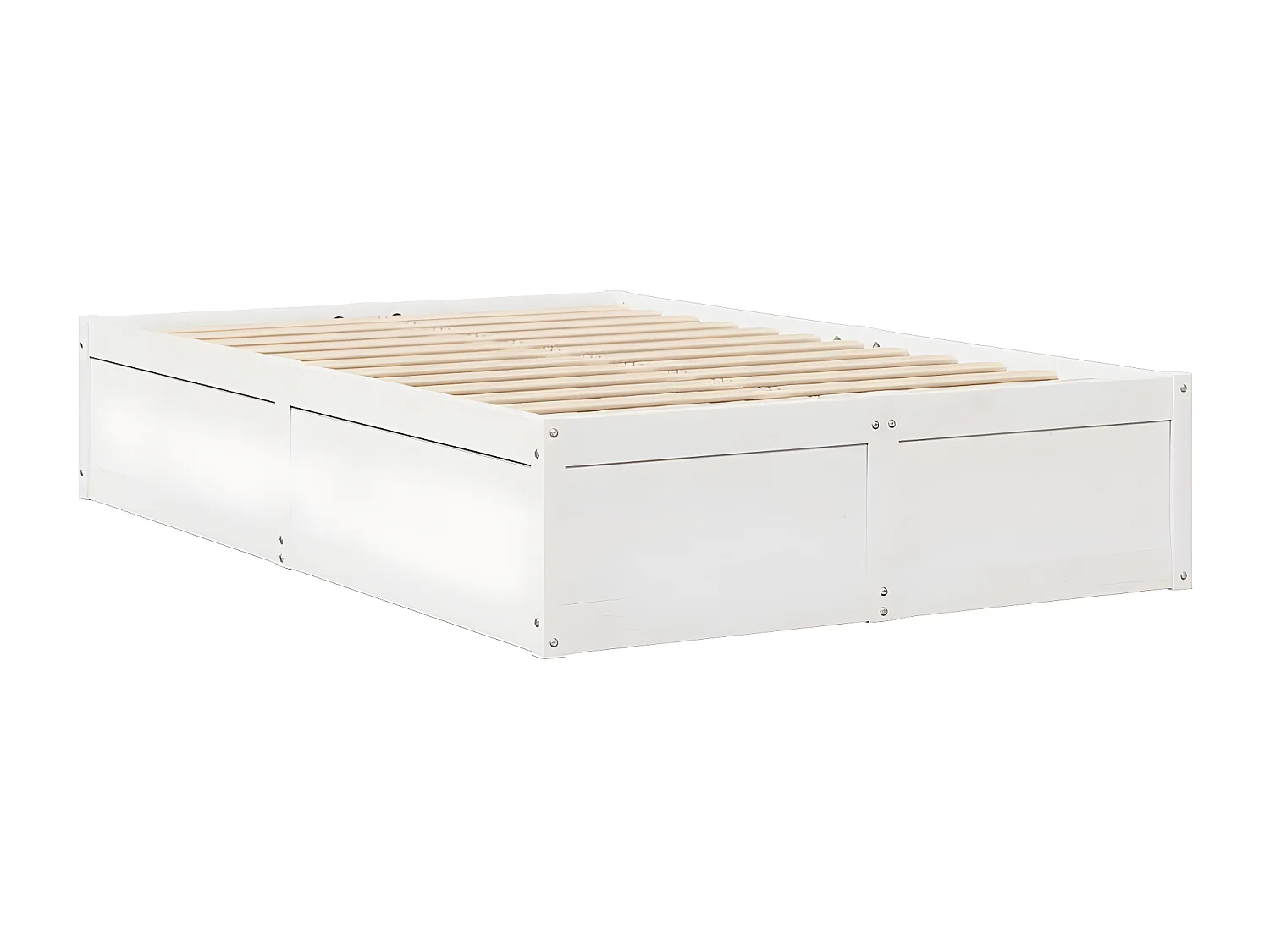 Lit avec matelas blanc 140x190 cm bois massif de pin