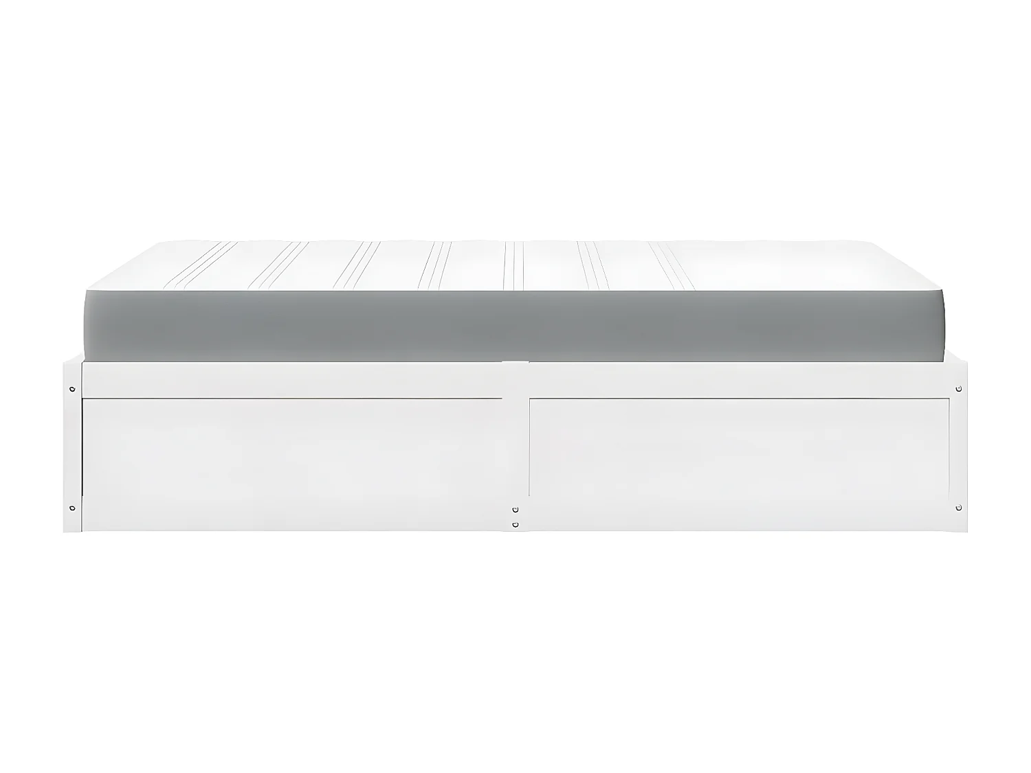 Cama com colchão 140x190 cm madeira de pinho maciça branco