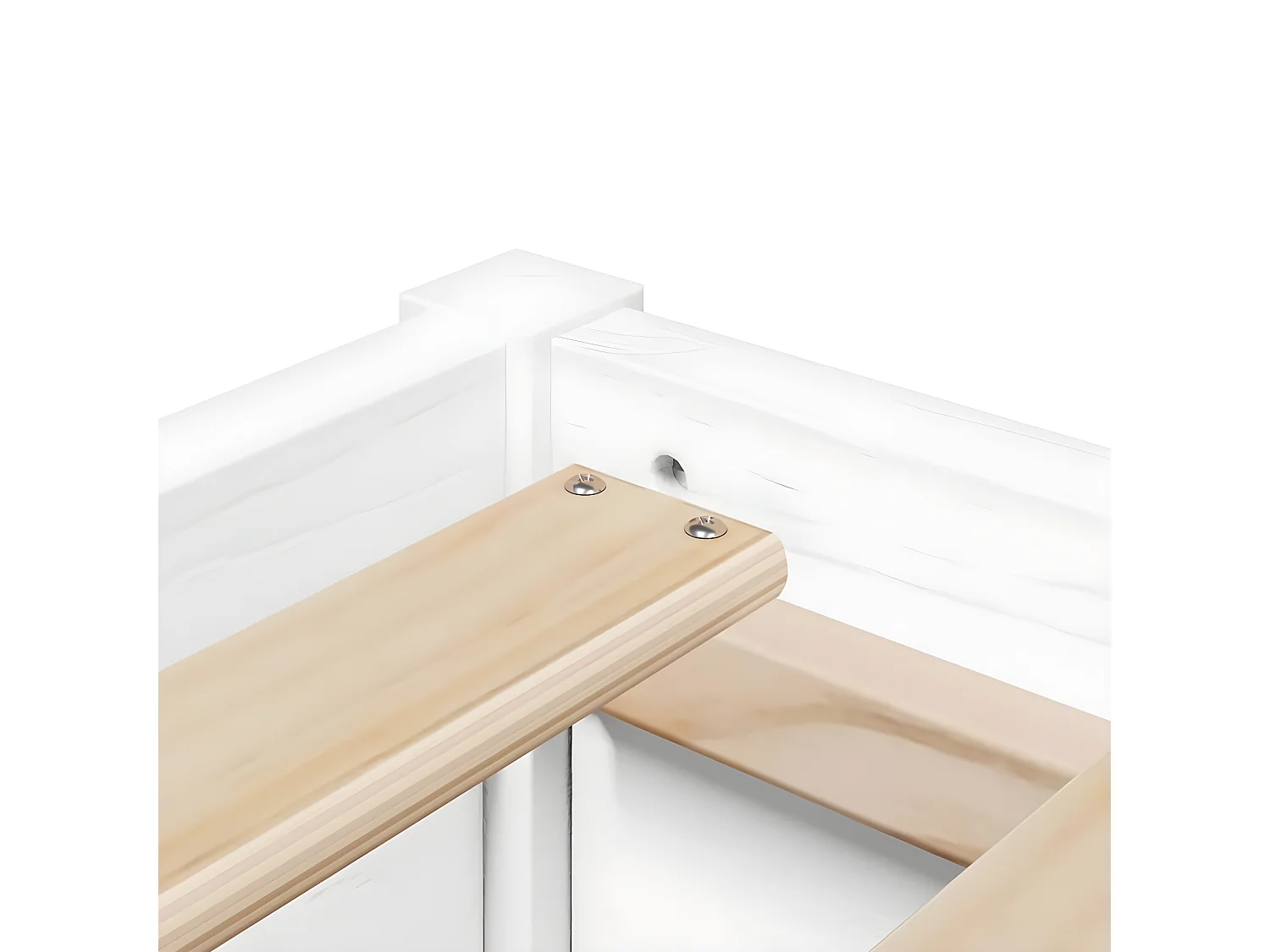 Cama com colchão 140x190 cm madeira de pinho maciça branco