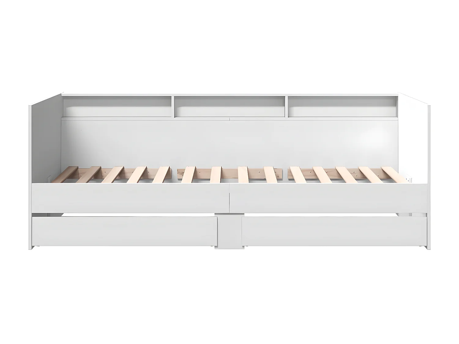 Tumbona con cajones madera de ingeniería blanco 90x190 cm