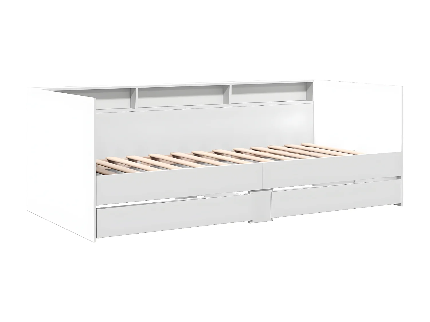 Lit de jour avec tiroirs blanc 90x190 cm bois d'ingénierie