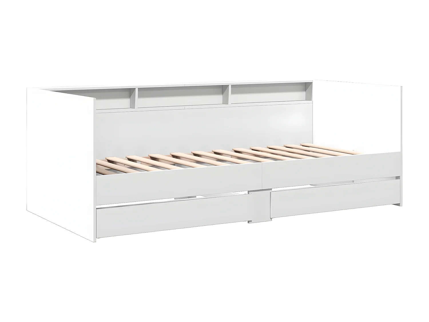 Sofá-cama c/ gavetas 90x200 cm derivados de madeira branco