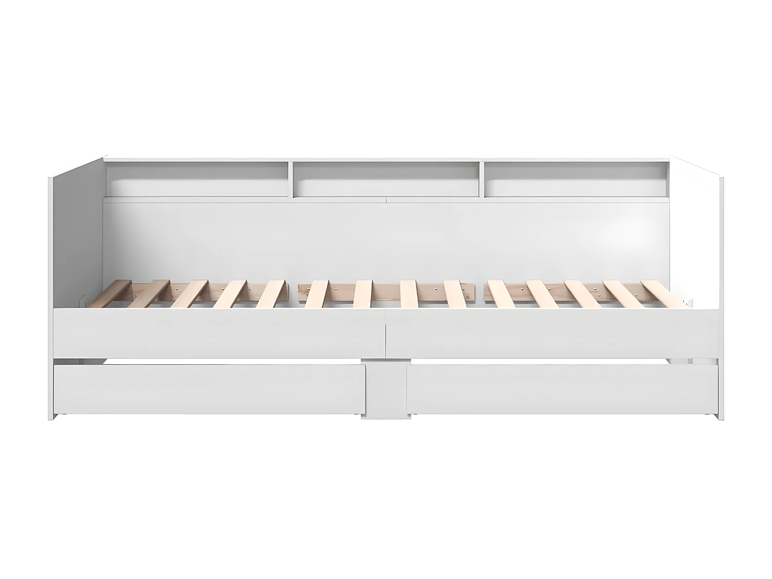 Sofá-cama c/ gavetas 90x200 cm derivados de madeira branco