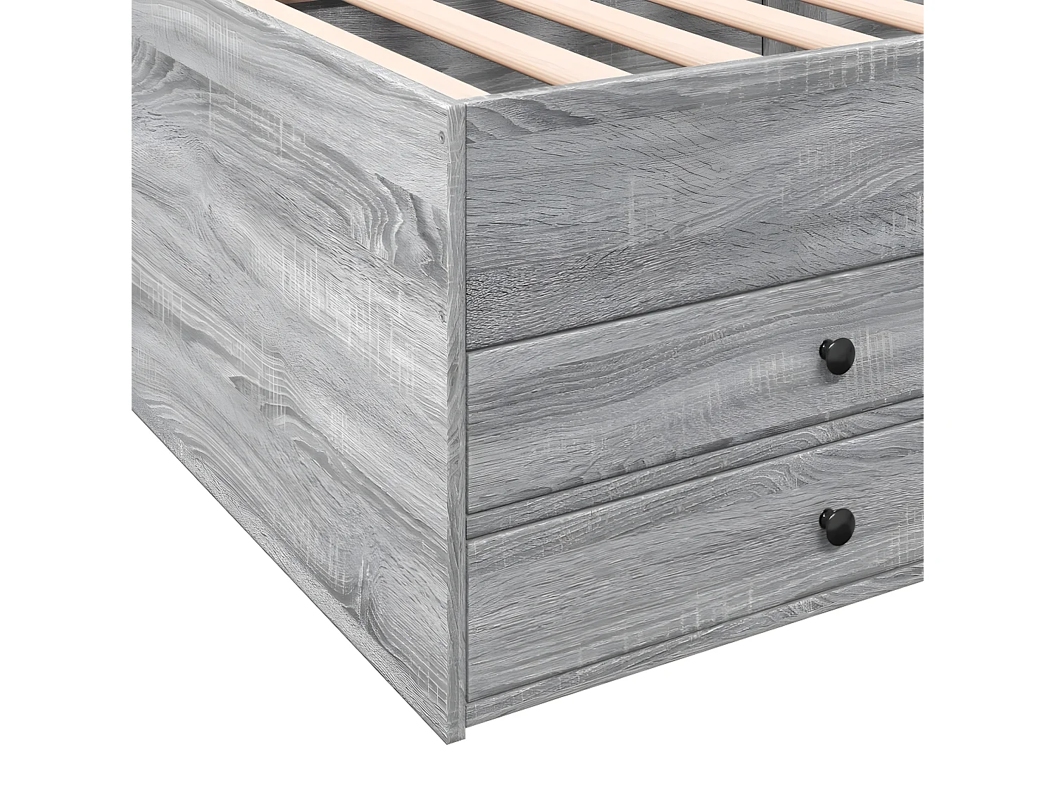 Lit de jour et tiroirs sonoma gris 90x200 cm bois d'ingénierie