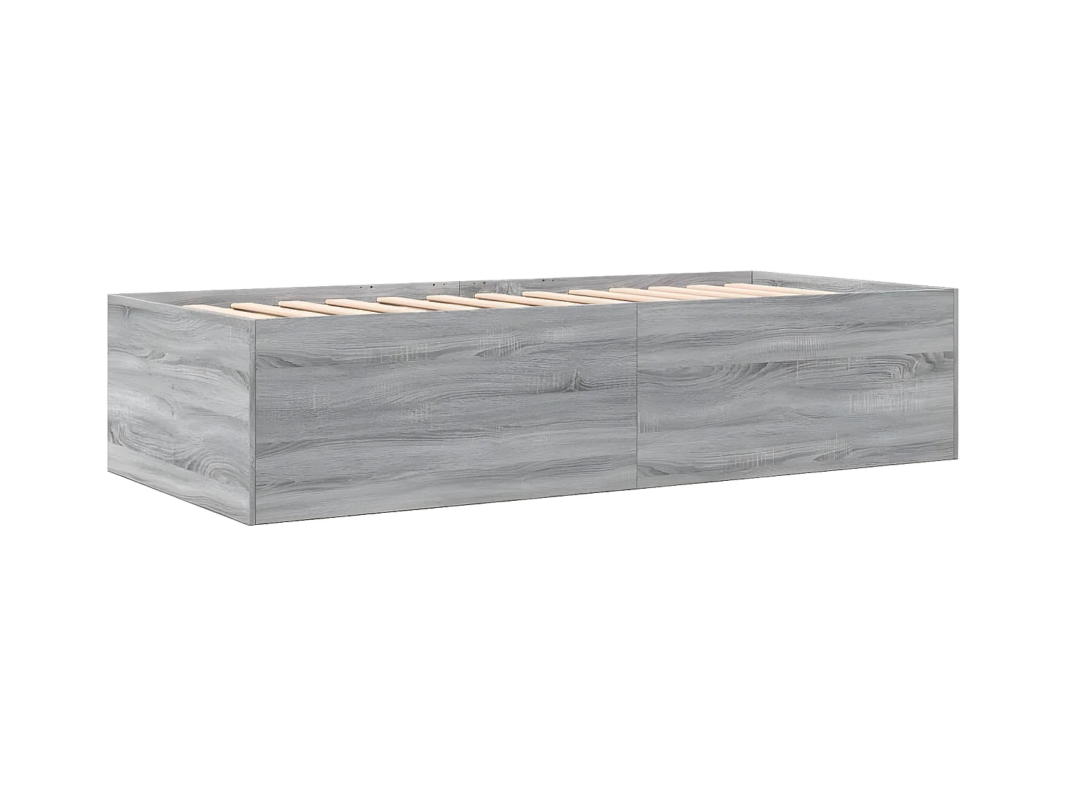 Tumbona con cajones madera ingeniería gris Sonoma 90x200 cm