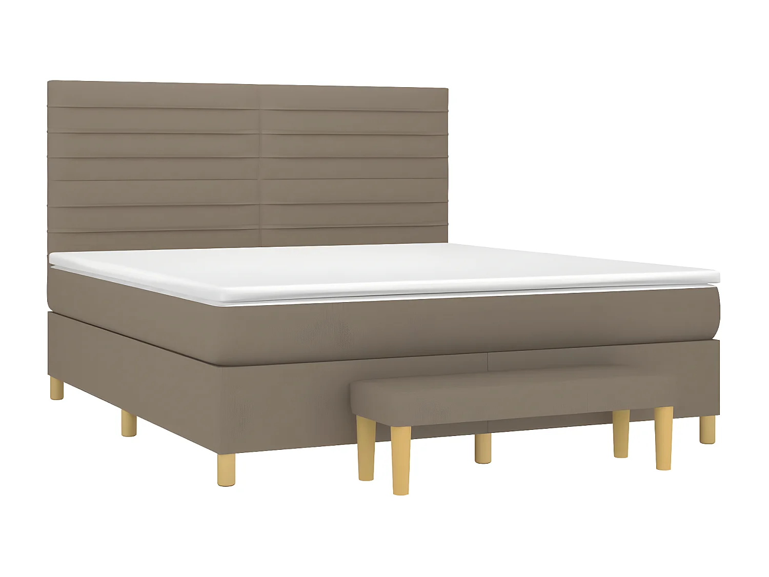 Lit à sommier tapissier avec matelas Taupe 180x200 cm Tissu