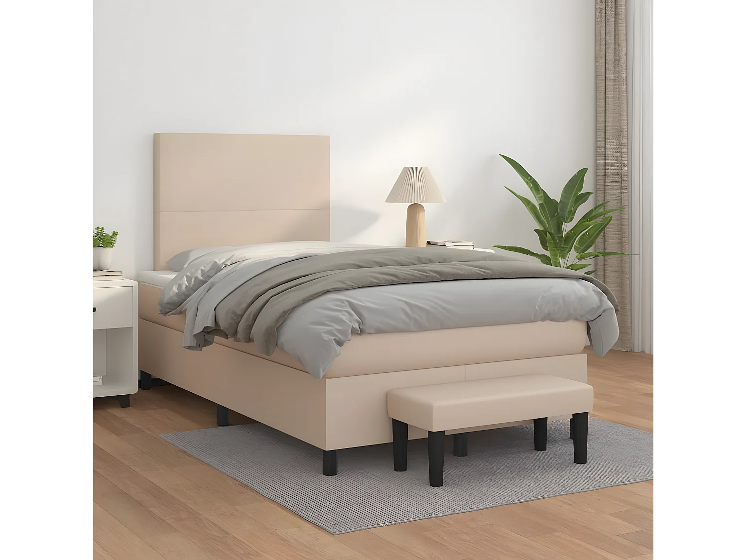 Lit à sommier tapissier avec matelas Cappuccino 120x200 cm