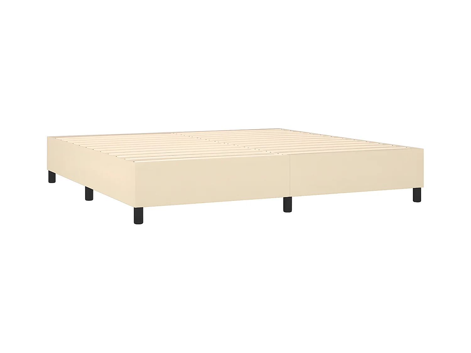 Lit à sommier tapissier avec matelas Crème 200x200 cm Tissu
