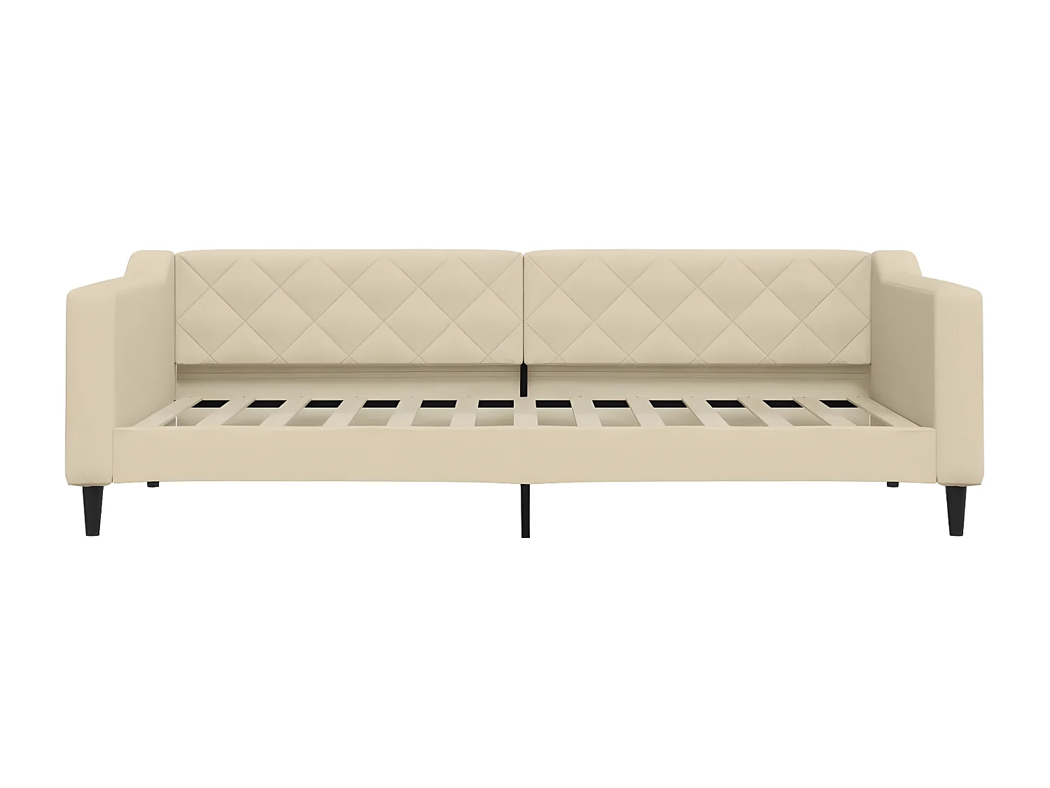 Sofá-cama 90x200 cm tecido cor creme