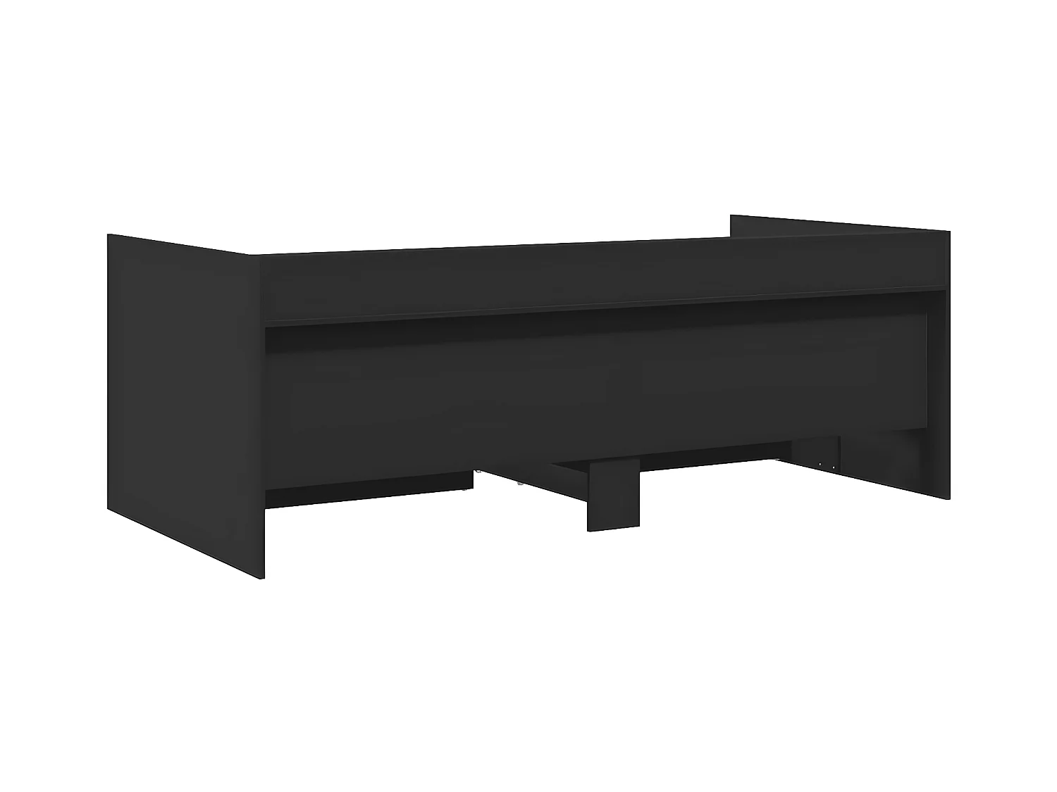 Tumbona con cajones madera de ingeniería negro 75x190 cm