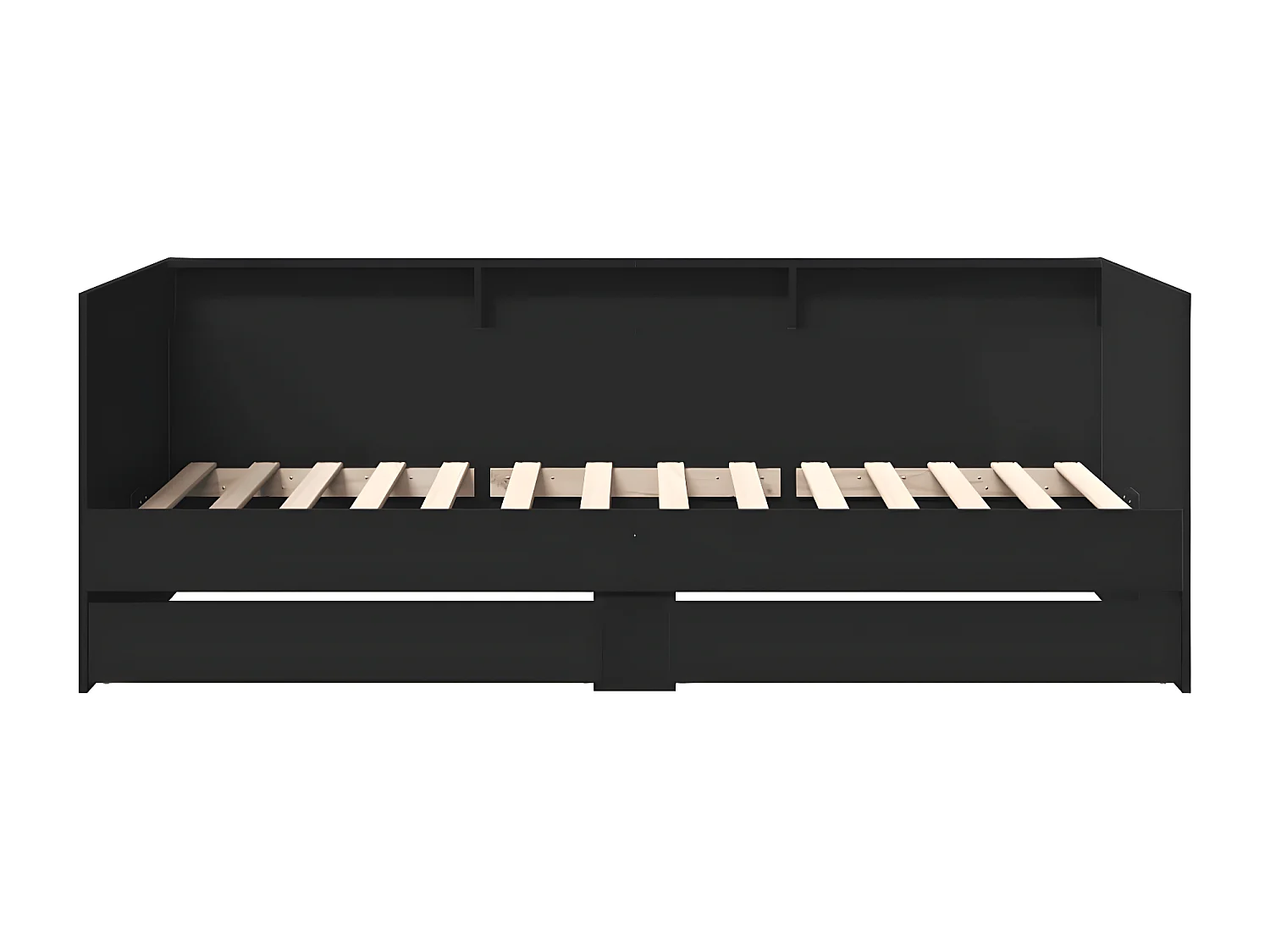 Sofá-cama c/ gavetas 75x190 cm derivados de madeira preto