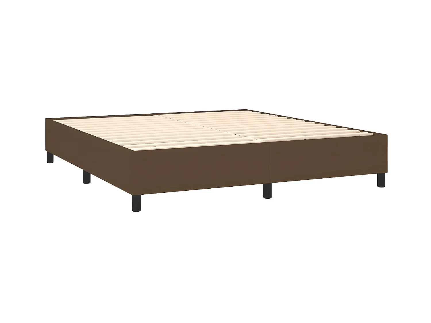 Lit à sommier tapissier avec matelas Marron foncé 160x200 cm