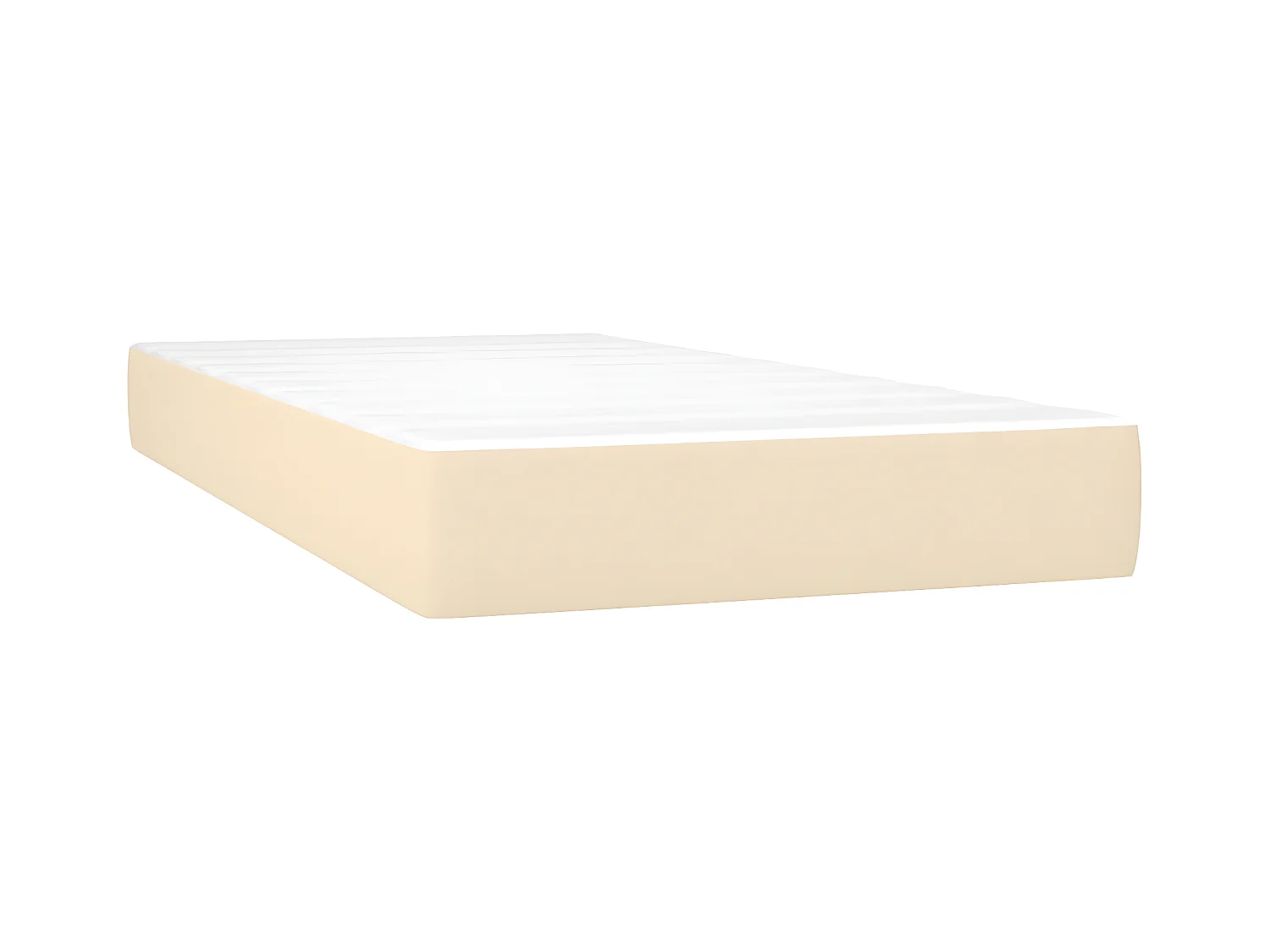 Lit à sommier tapissier avec matelas Crème 80x200 cm Tissu