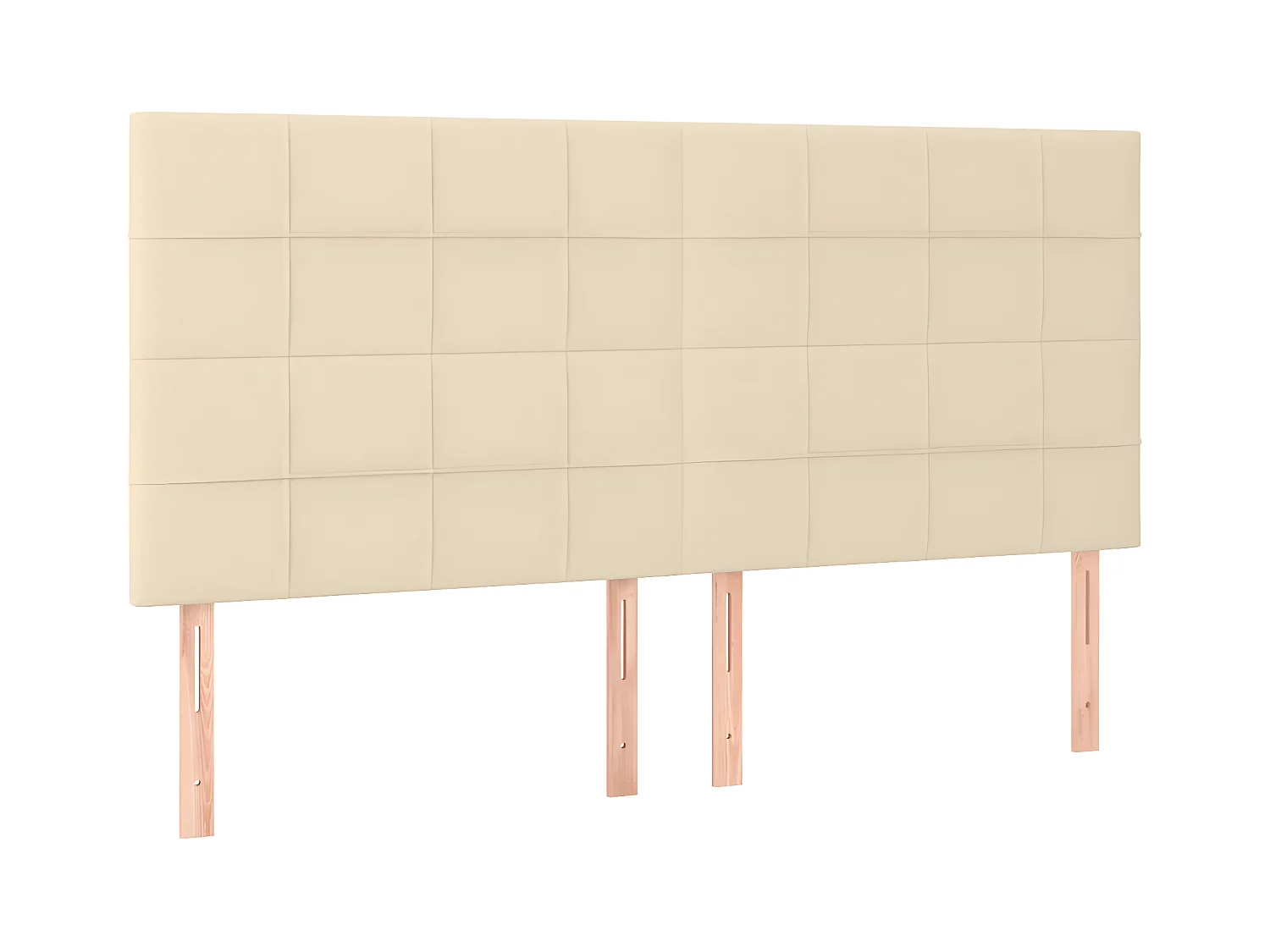 Cama box spring con colchón tela color crema 180x200 cm