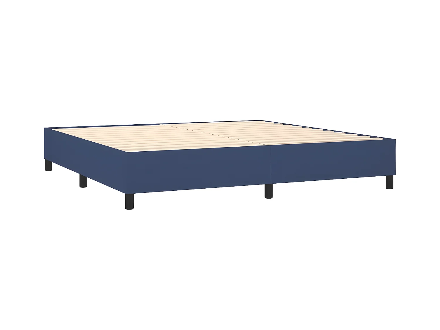Lit à sommier tapissier avec matelas Bleu 200x200 cm Tissu