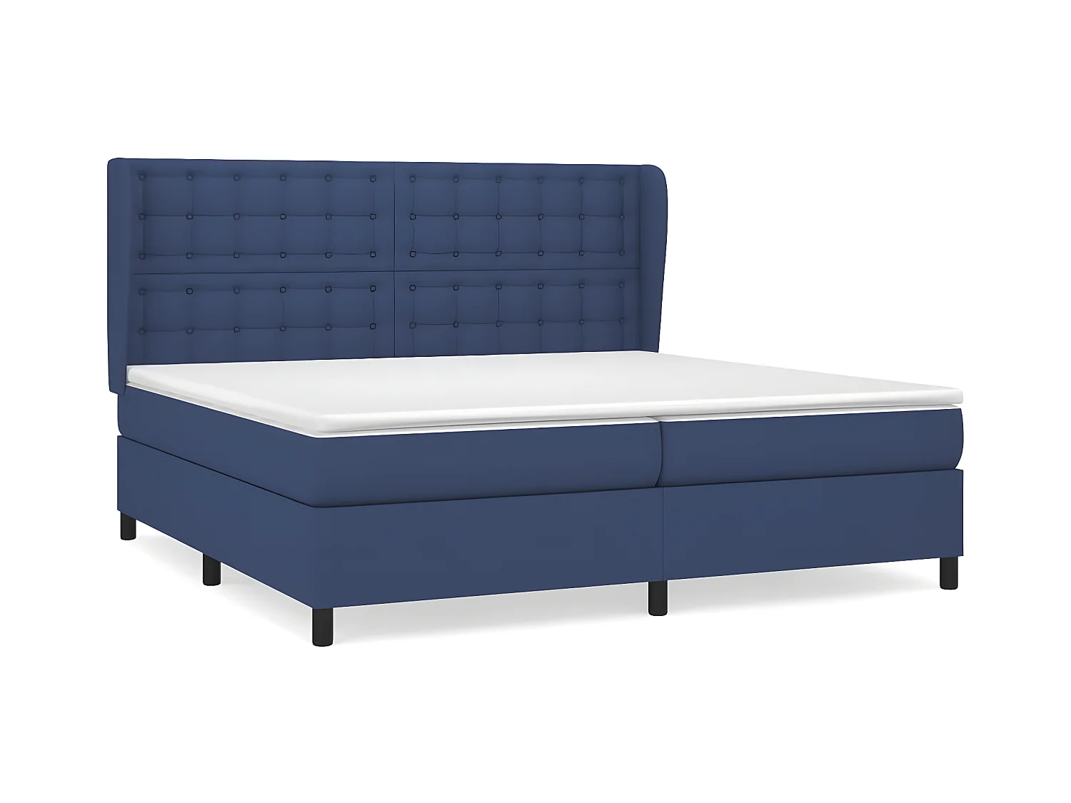 Lit à sommier tapissier avec matelas Bleu 200x200 cm Tissu