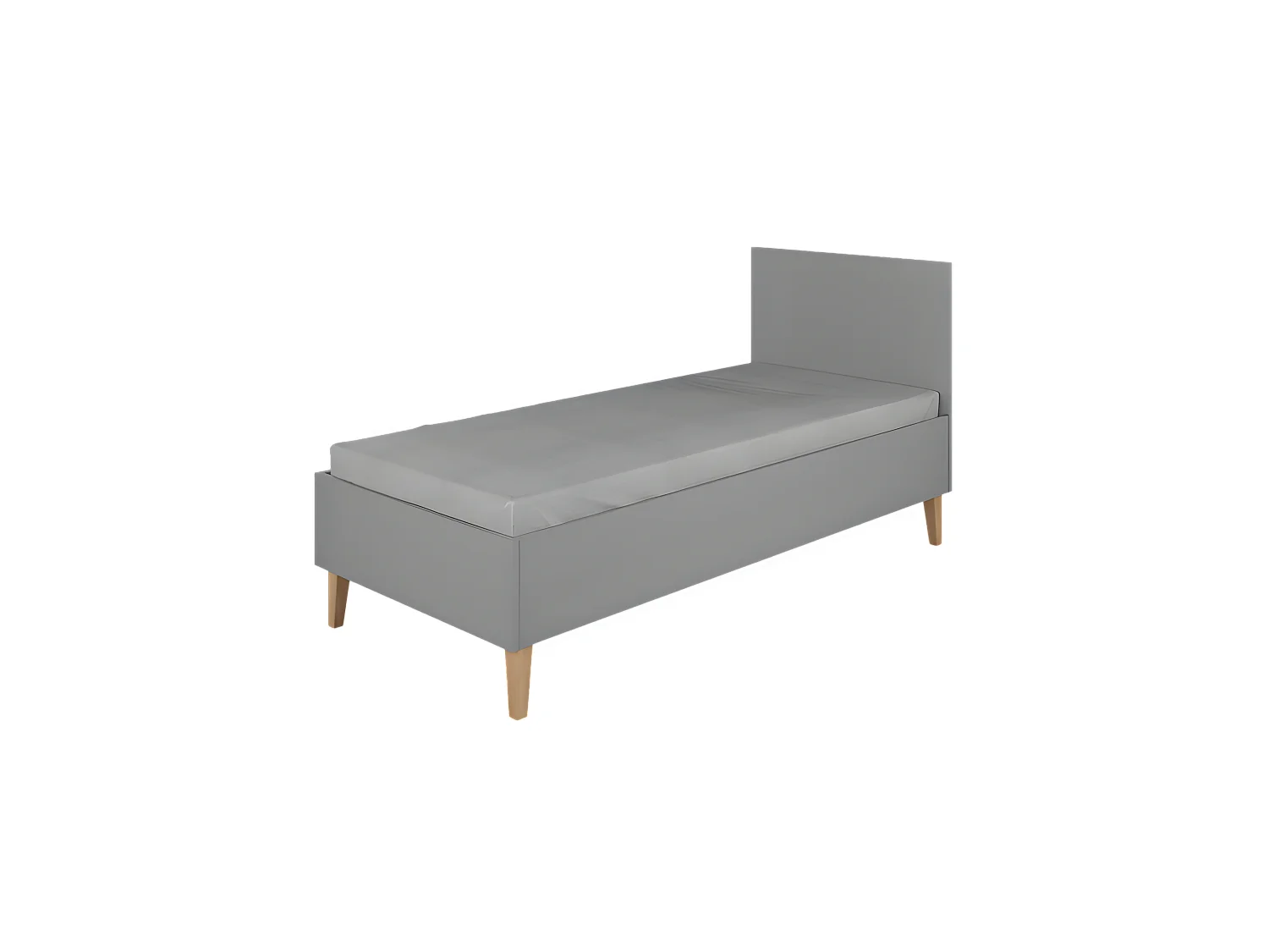 cama kubi gris sin cajón sin colchón 180/80