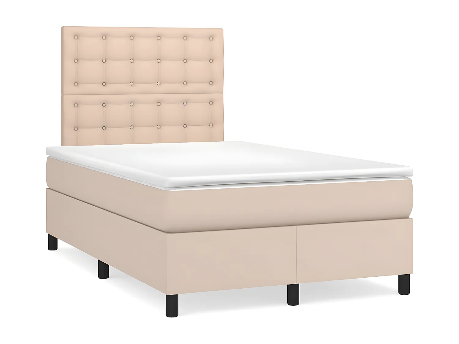 Cama com molas/colchão 120x200 cm couro artificial cappuccino