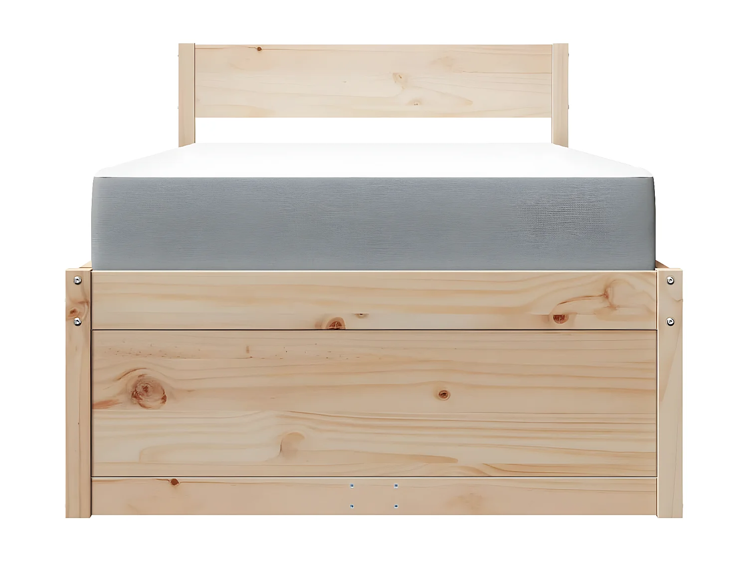 Lit avec tiroirs et matelas 90x190 cm bois massif de pin
