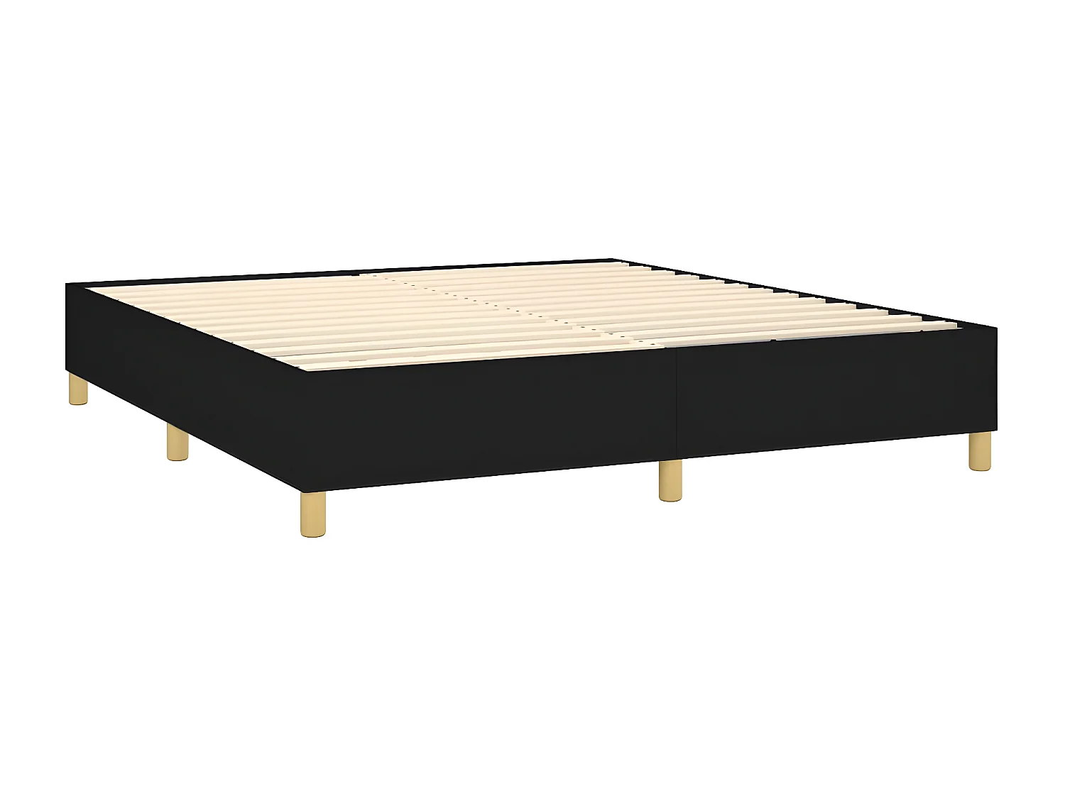 Cama box spring con colchón tela negro 160x200 cm