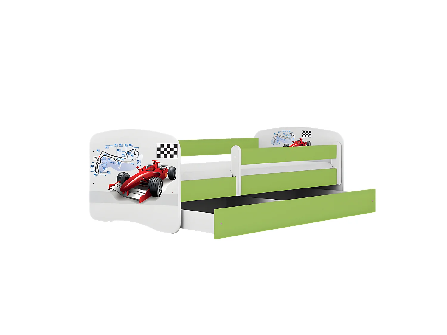Babydreams cama de fórmula verde con cajón sin colchón 140/70