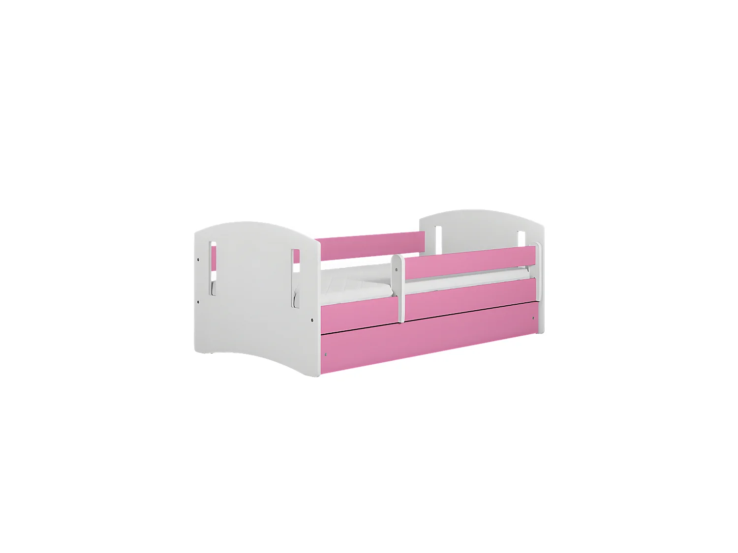 Lit classique 2 rose avec tiroir sans matelas 180/80