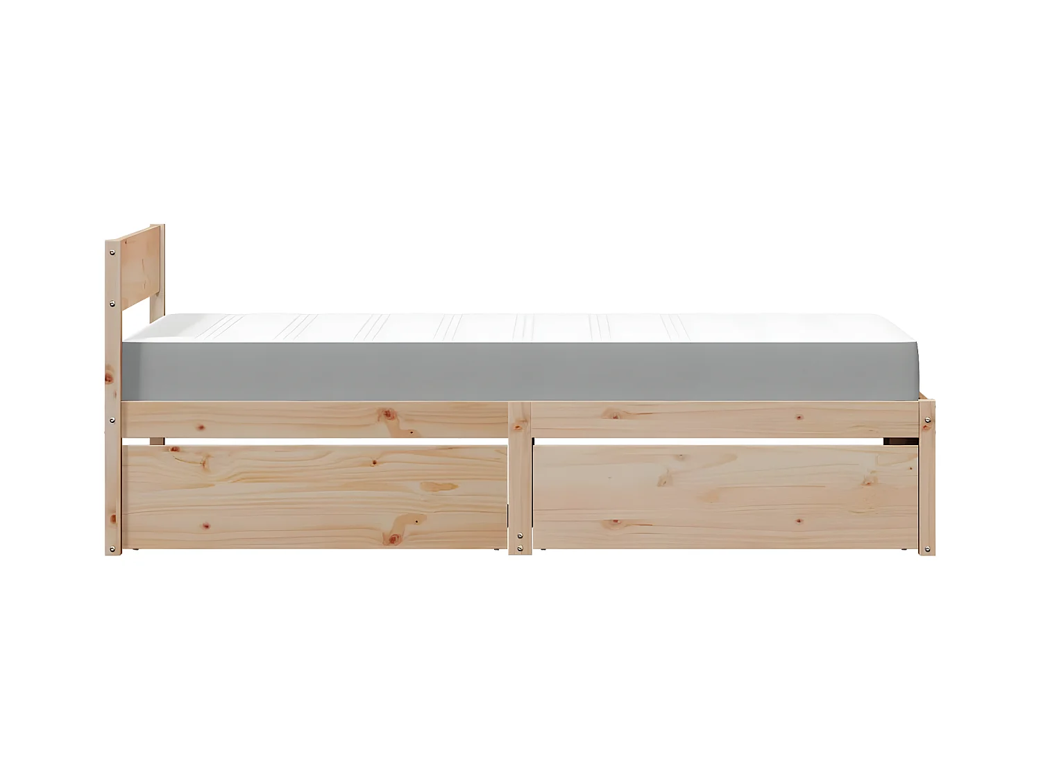 Lit avec tiroirs et matelas 100x200 cm bois massif de pin