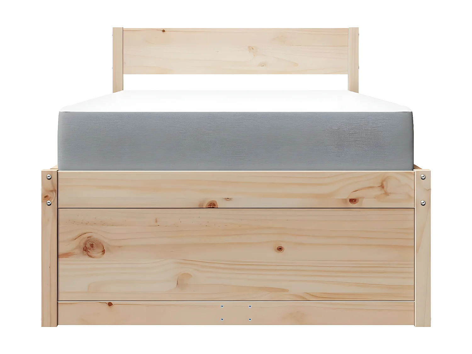 Lit avec tiroirs et matelas 100x200 cm bois massif de pin