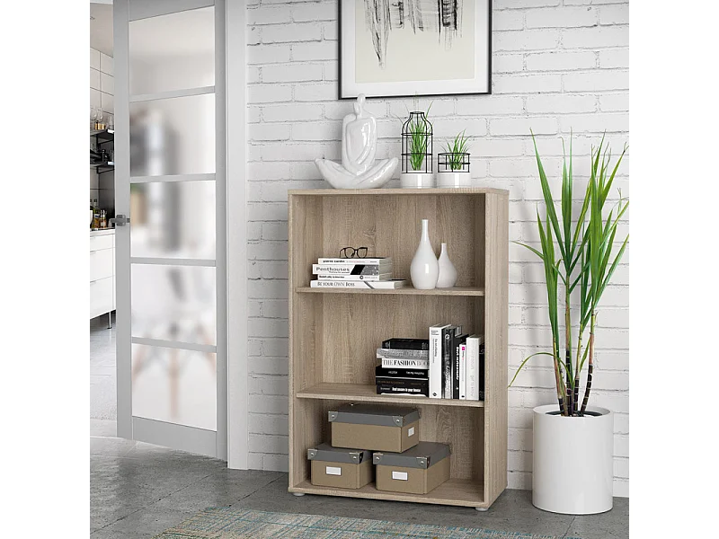 Bibliothèque / Étagère H. 111 x L. 74 cm décor chêne sonoma - MARIA