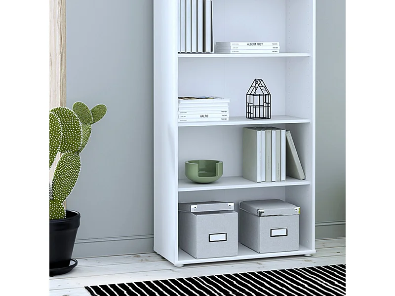 Bibliothèque / Étagère H. 198 x L. 74 cm décor blanc - MARIA
