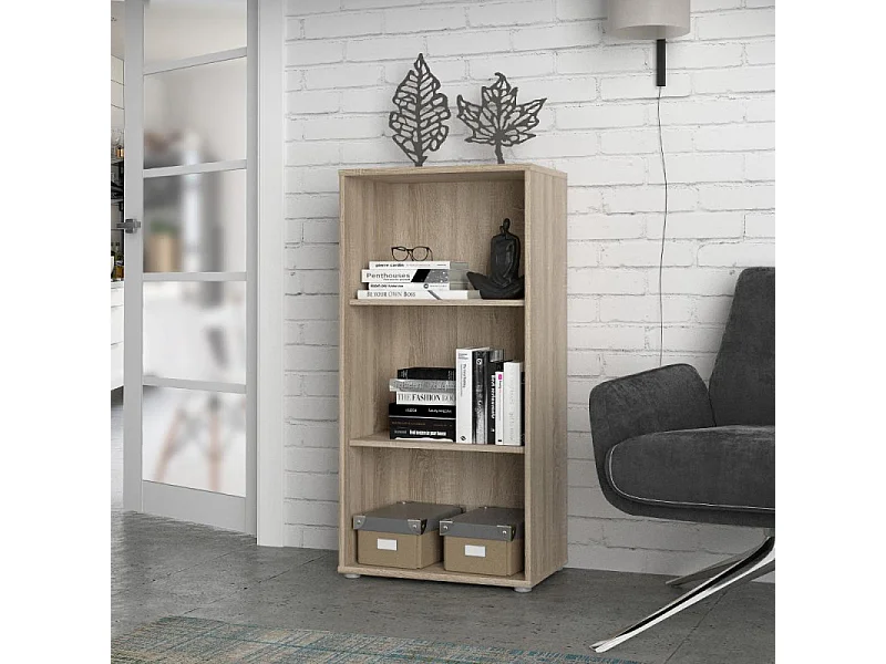 Bibliothèque / Étagère H. 111 x L. 54 cm décor chêne sonoma - MARIA