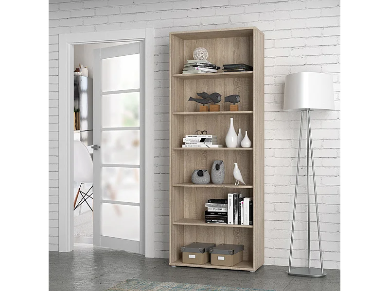 Bibliothèque / Étagère H. 198 x L. 74 cm décor chêne sonoma - MARIA