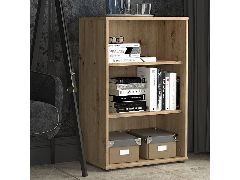 Bibliothèque / Étagère H. 86 x L. 54 cm décor chêne artisan - MARIA