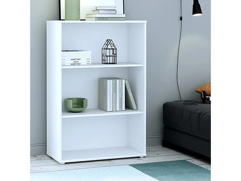 Bibliothèque / Étagère H. 111 x L. 74 cm décor blanc - MARIA