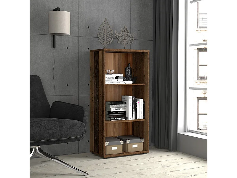 Bibliothèque / Étagère H. 111 x L. 54 cm décor bois vintage - MARIA