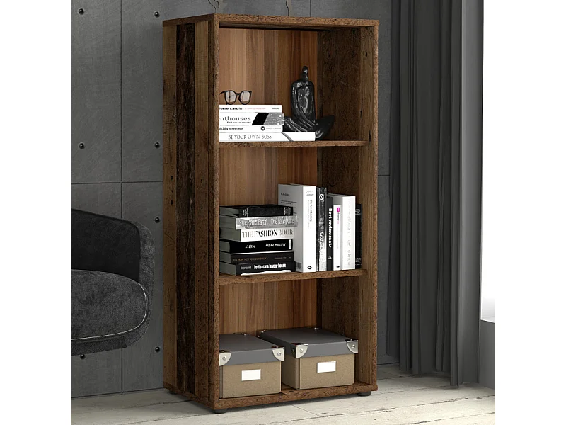 Bibliothèque / Étagère H. 111 x L. 54 cm décor bois vintage - MARIA