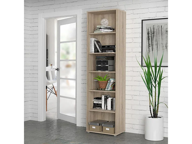 Bibliothèque / Étagère H. 198 x L. 54 cm décor chêne sonoma - MARIA