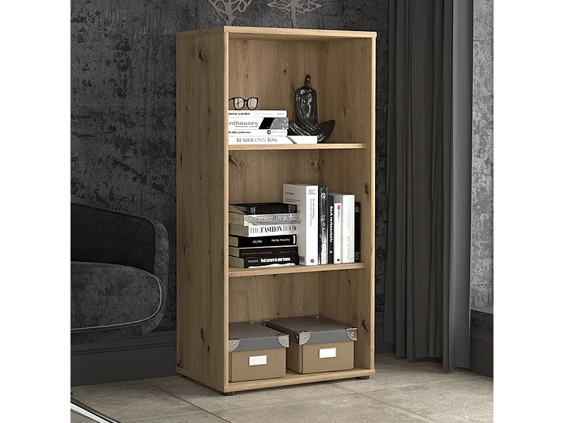 Bibliothèque / Étagère H. 111 x L. 54 cm décor chêne artisan - MARIA