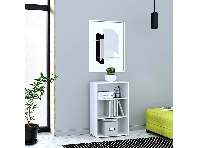 Bibliothèque / Étagère H. 86 x L. 54 cm décor blanc - MARIA