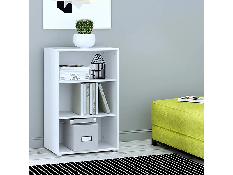 Bibliothèque / Étagère H. 86 x L. 54 cm décor blanc - MARIA