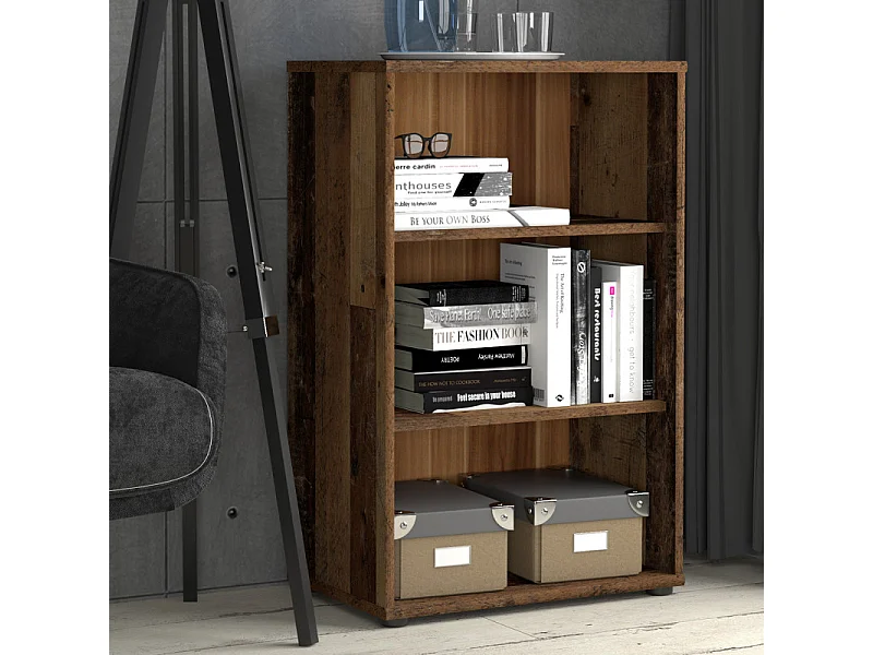 Bibliothèque / Étagère H. 86 x L. 54 cm décor bois vintage - MARIA