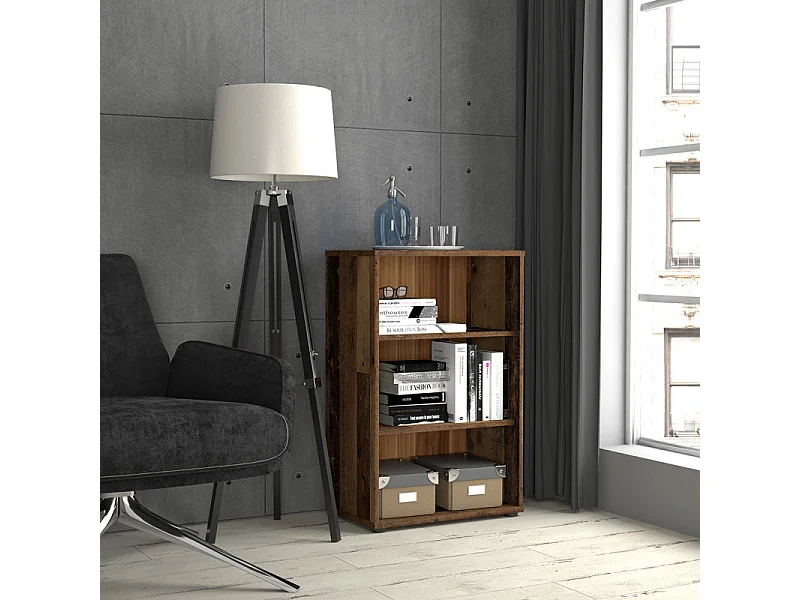 Bibliothèque / Étagère H. 86 x L. 54 cm décor bois vintage - MARIA