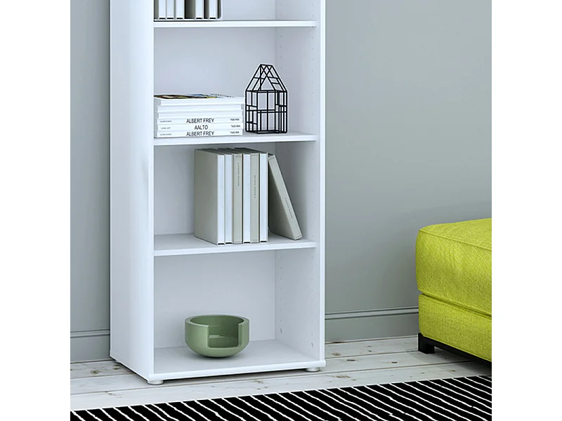 Bibliothèque / Étagère H. 198 x L. 54 cm décor blanc - MARIA